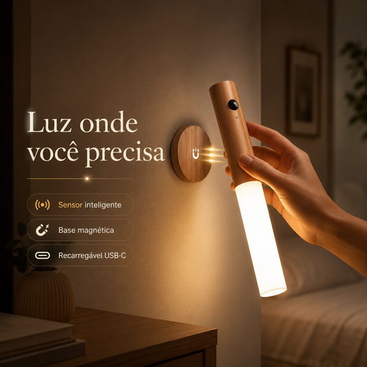 Luminária Bastão Portátil com Sensor de Movimento
