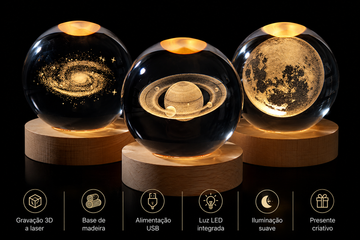 Luminária Esfera de Cristal Cosmos 3D