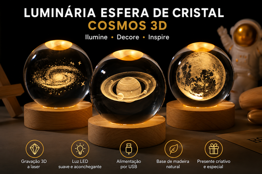 Luminária Esfera de Cristal Cosmos 3D