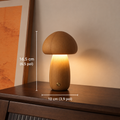 Luminária Cogumelo de Madeira - modelo claro alto com dimensões