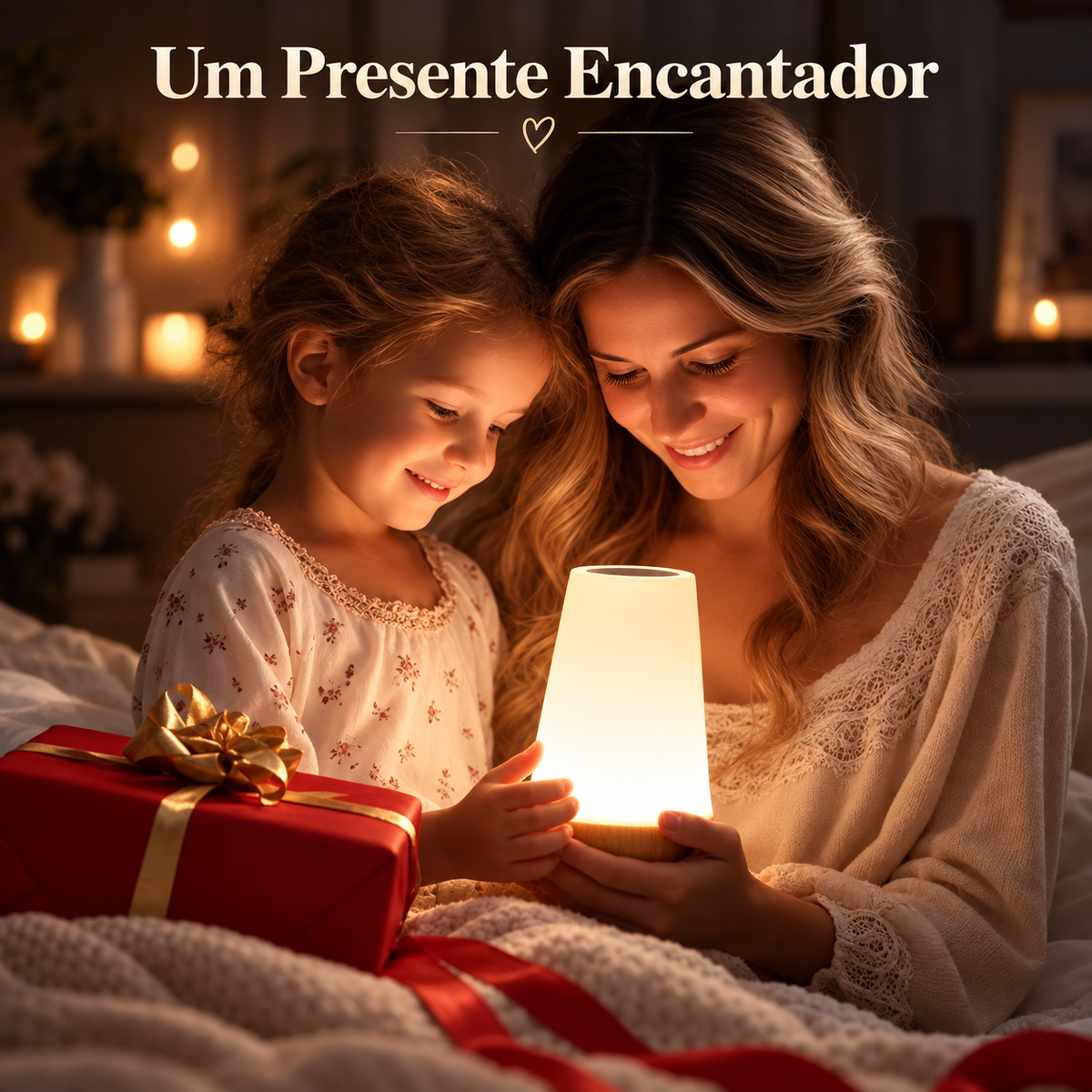 Luminária RGB como presente em ambiente aconchegante